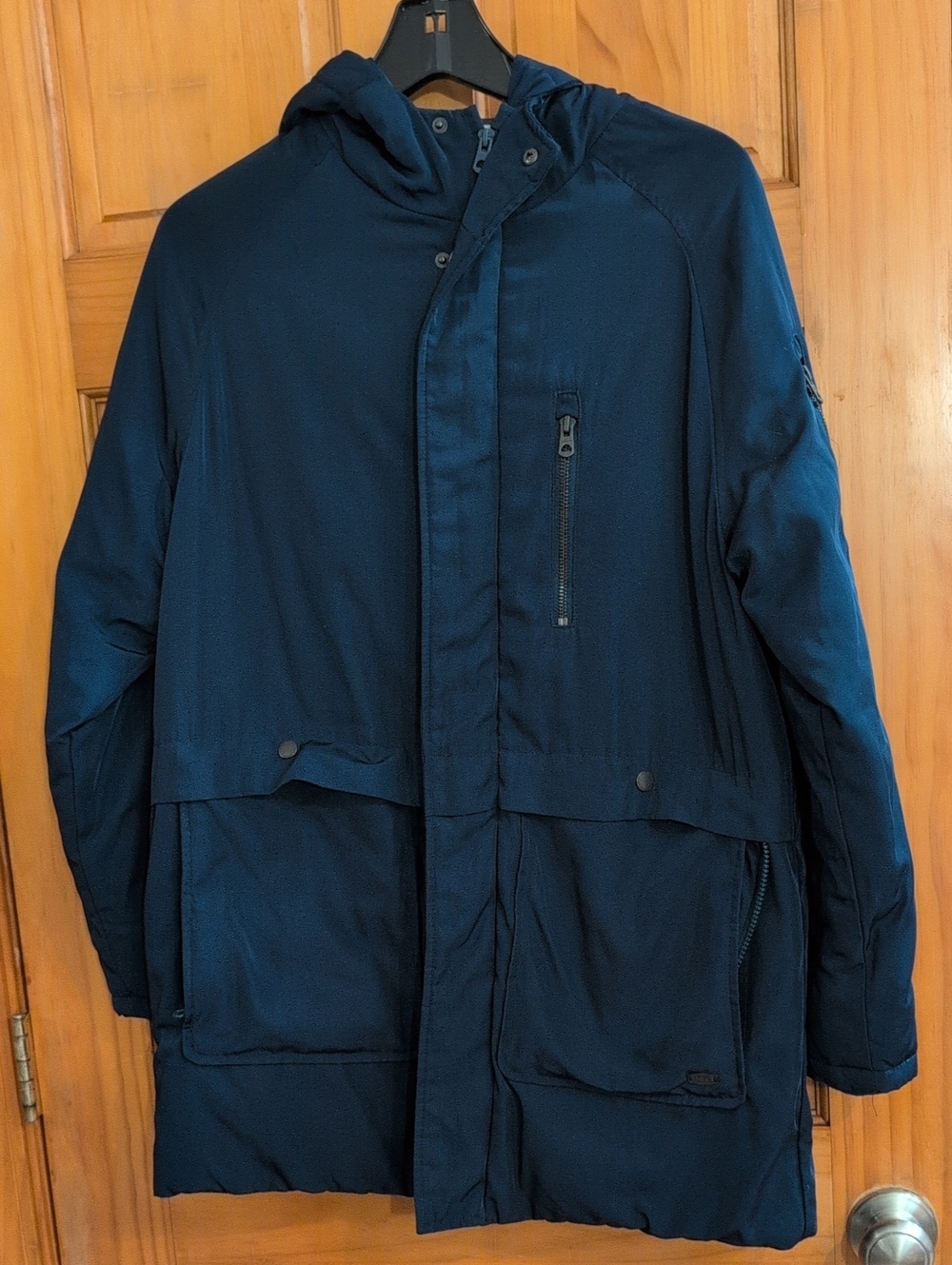 Zara Boys Hooded Parka Jacket - Navy